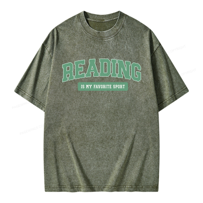 Pagewings Reading Is My Favorite Sport Unisex Washed T-shirt