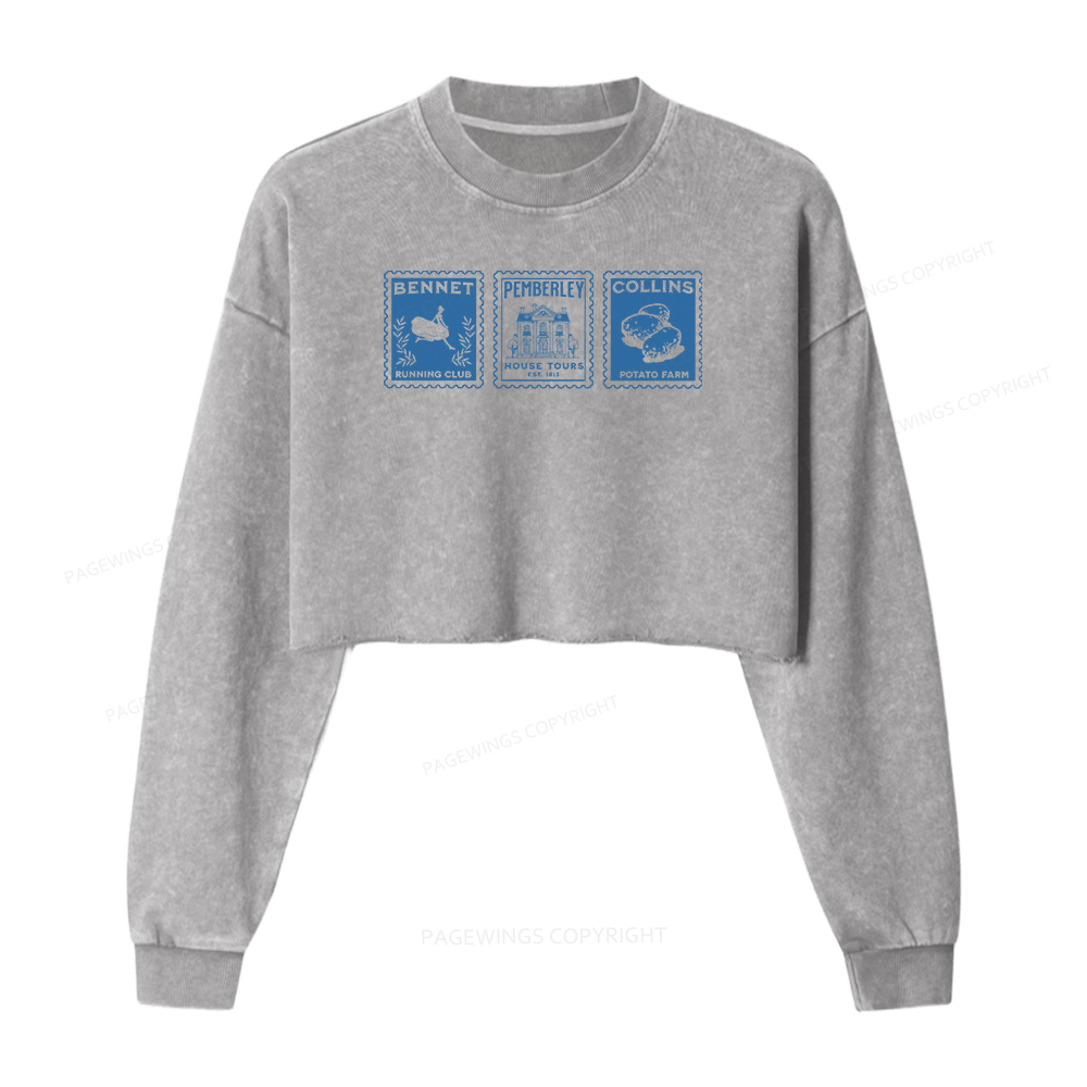Pagewings The Answer Is Women Washed Crop Sweatshirt