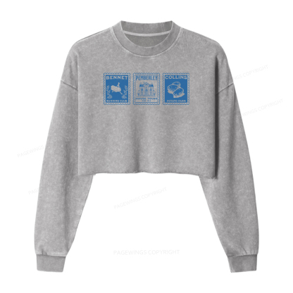 Pagewings The Answer Is Women Washed Crop Sweatshirt