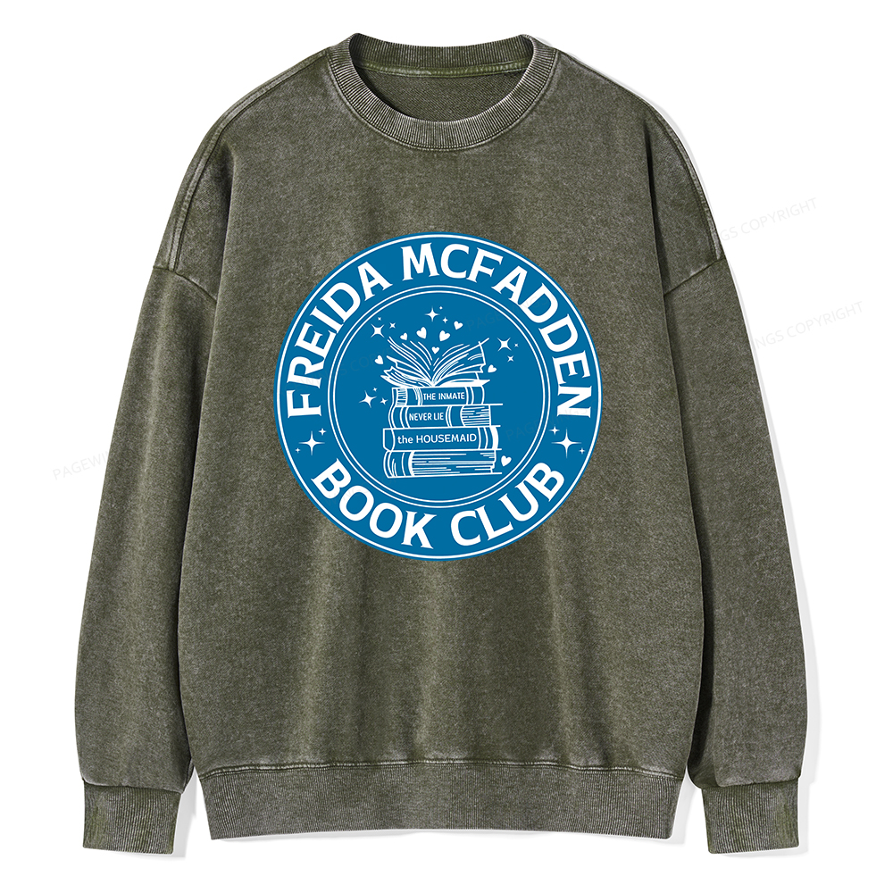 Pagewings Freida McFadden Book Club Unisex Washed Sweatshirt
