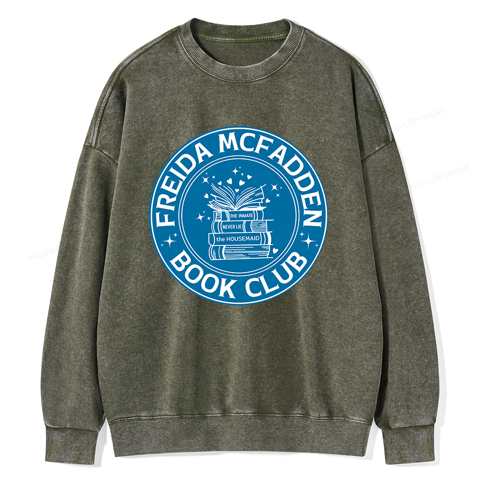 Pagewings Freida McFadden Book Club Unisex Washed Sweatshirt