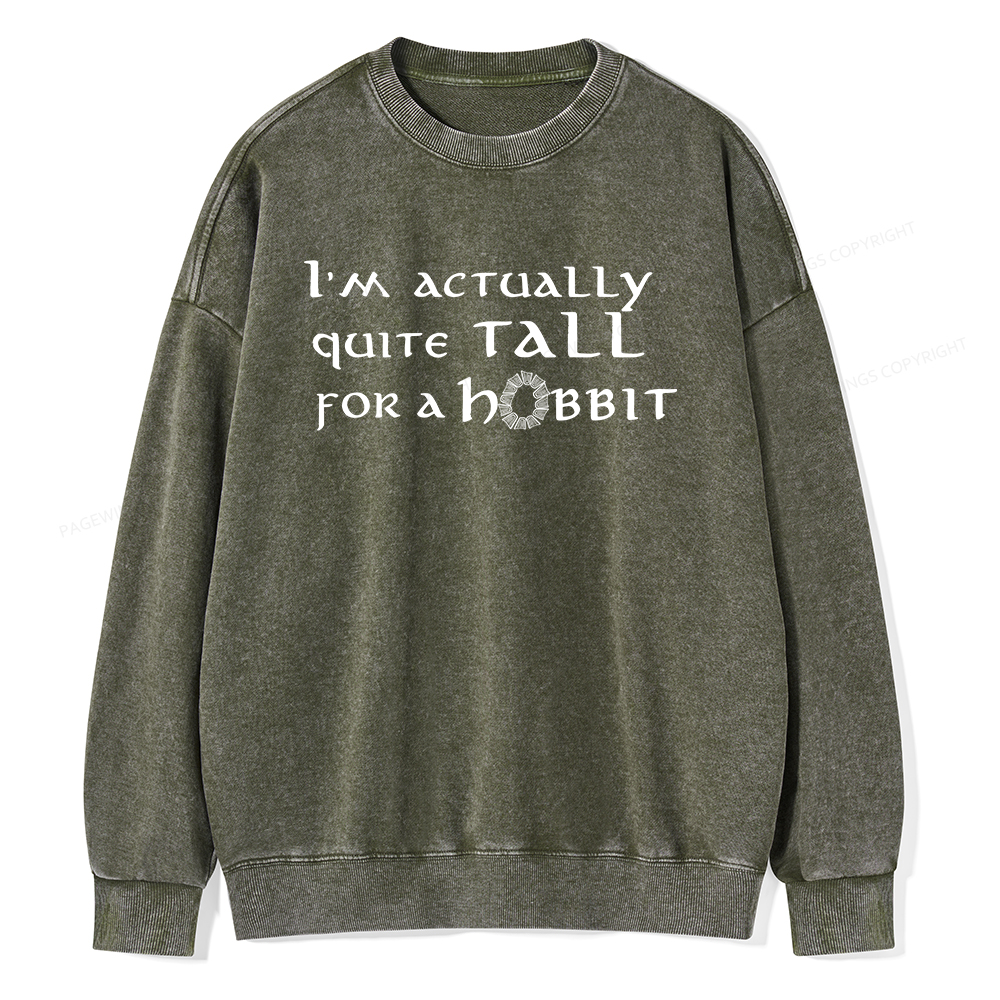 Pagewings I'm Actually Quite Tall Unisex Washed Sweatshirt
