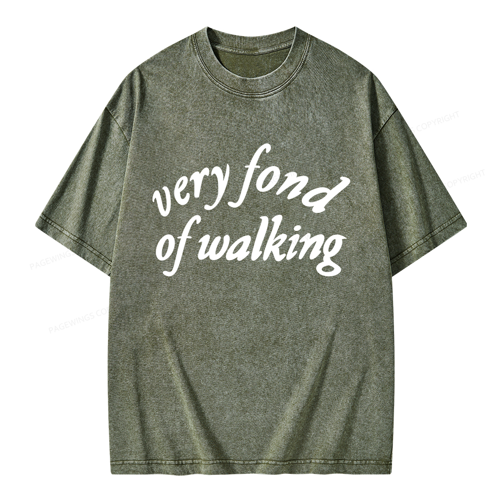 Pagewings Very Fond of Walking Unisex Washed T-shirt