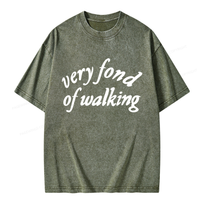 Pagewings Very Fond of Walking Unisex Washed T-shirt