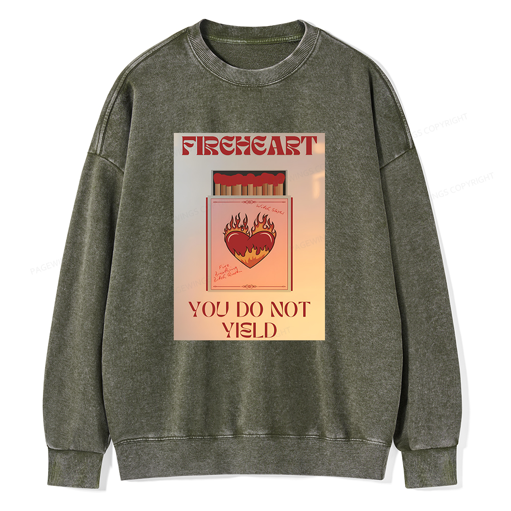 Pagewings Fireheart Unisex Washed Sweatshirt