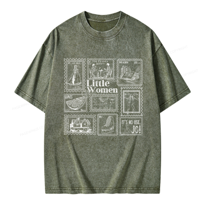 Pagewings Literary Stamp Unisex Washed T-shirt