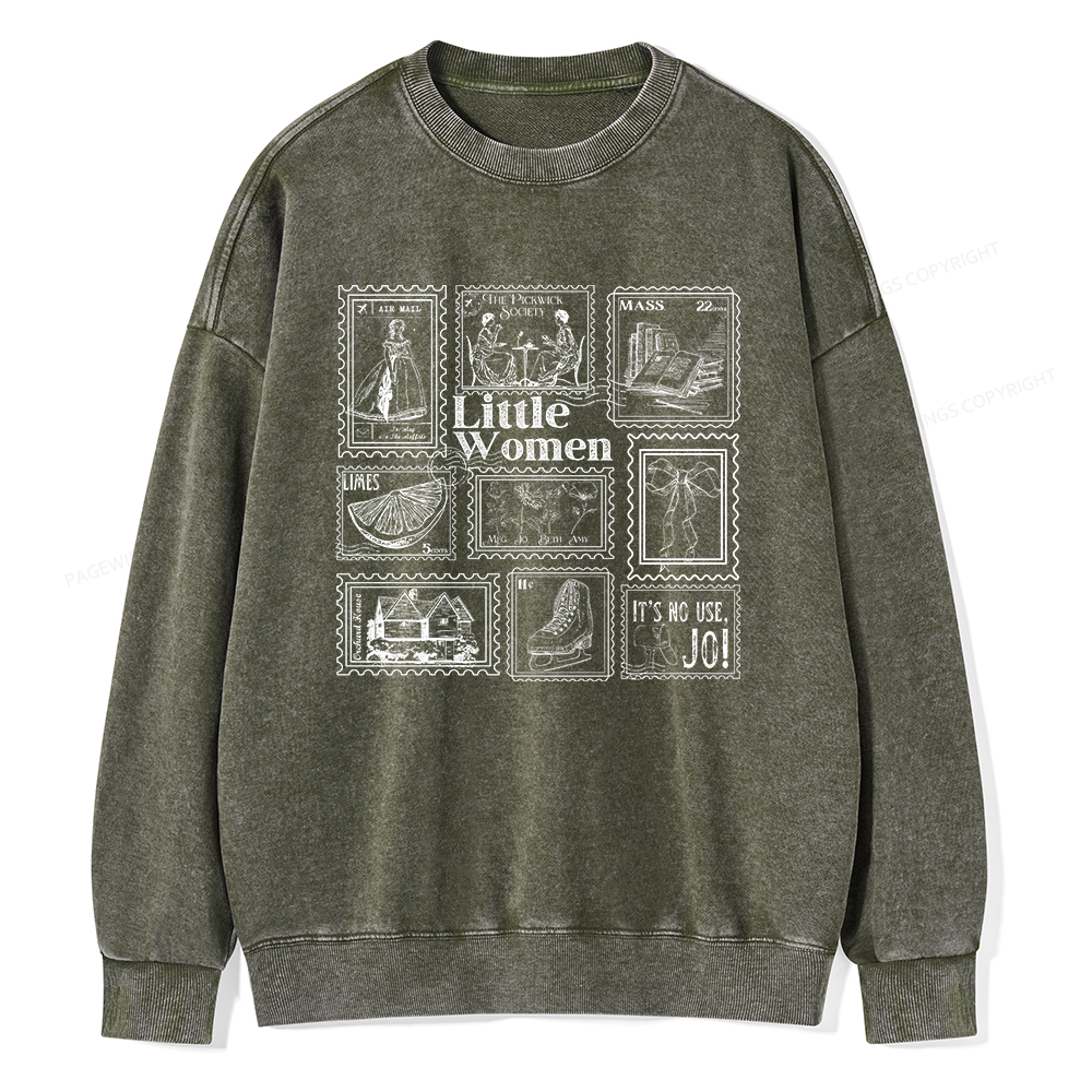 Pagewings Literary Stamp Unisex Washed Sweatshirt