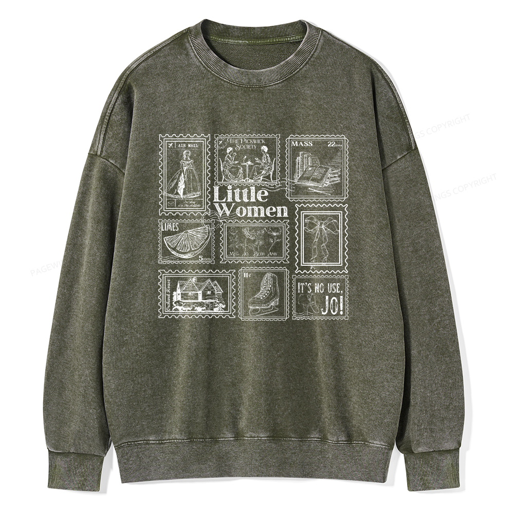 Pagewings Literary Stamp Unisex Washed Sweatshirt