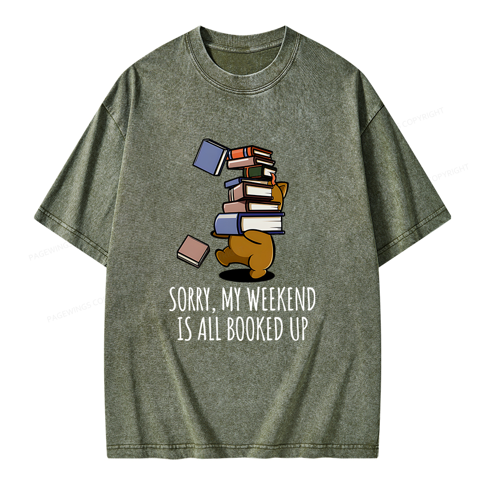 Pagewings Weekend Booked Up Unisex Washed T-shirt