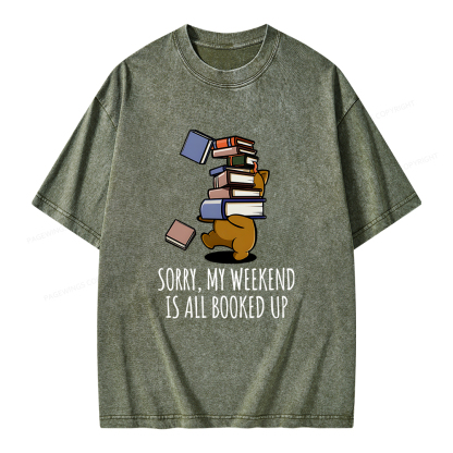 Pagewings Weekend Booked Up Unisex Washed T-shirt