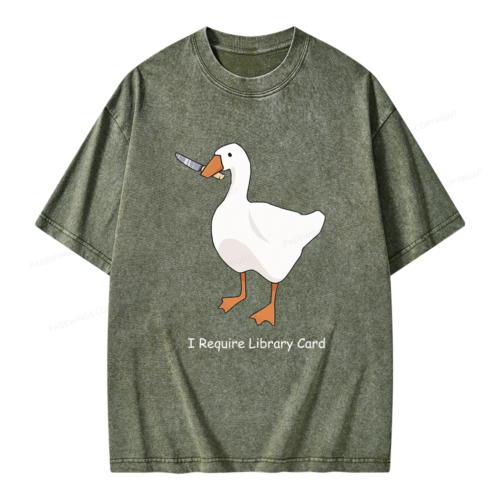 Pagewings I Require Library Card Unisex Washed T-shirt