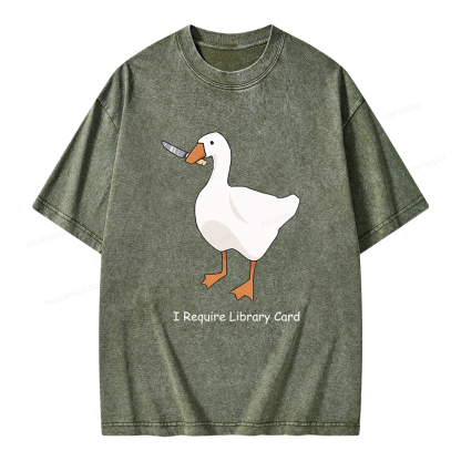 Pagewings I Require Library Card Unisex Washed T-shirt