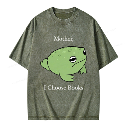 Pagewings Mother I Choose Books Unisex Washed T-shirt