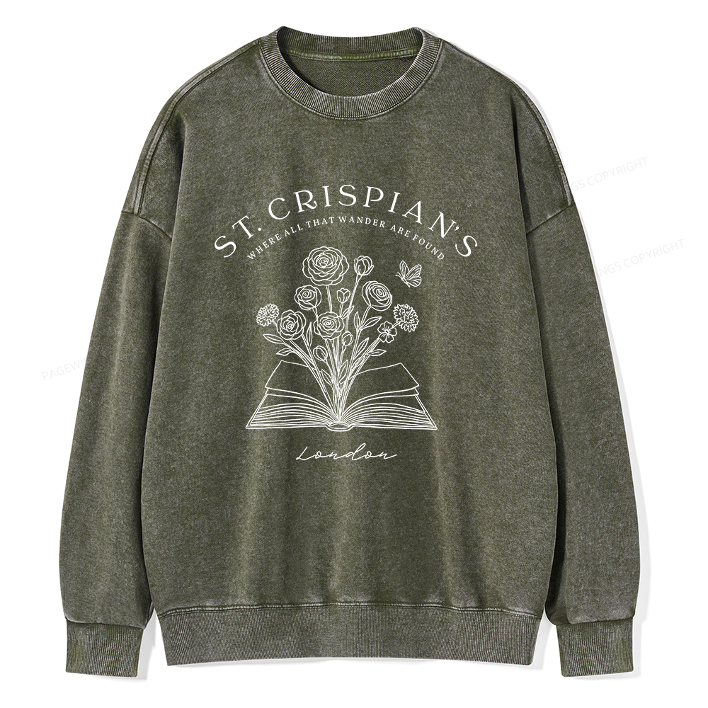 Pagewings Where Things Wander To Be Found Unisex Washed Sweatshirt