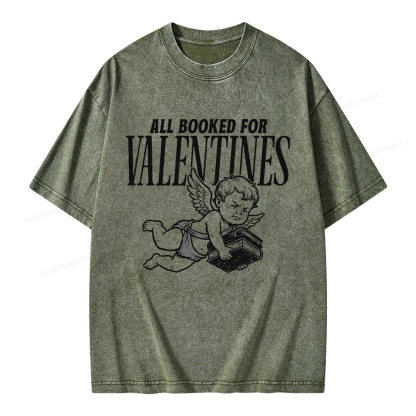 Pagewings All Booked For Valentine's Day Unisex Washed T-shirt