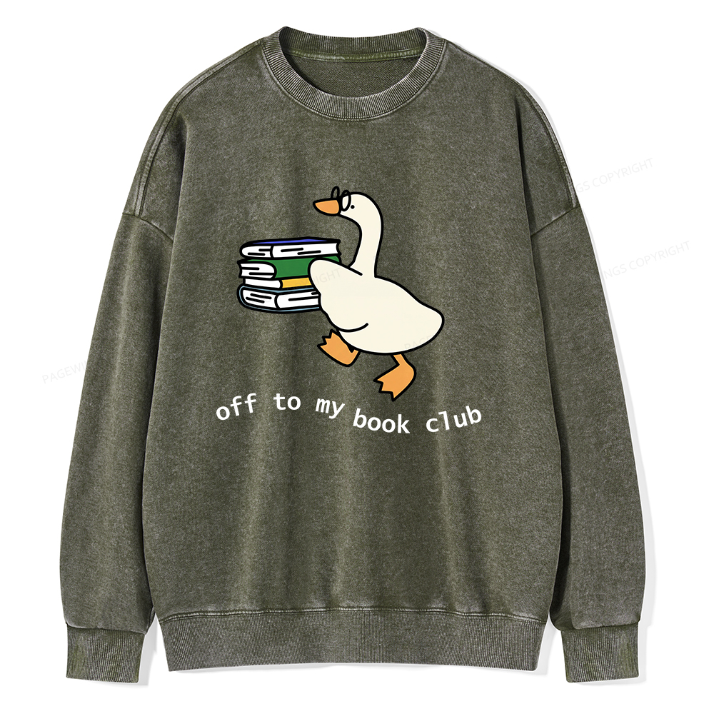 Pagewings Goose Book Club Unisex Washed Sweatshirt