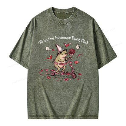 Pagewings Off to the Romance Book Club Unisex Washed T-shirt