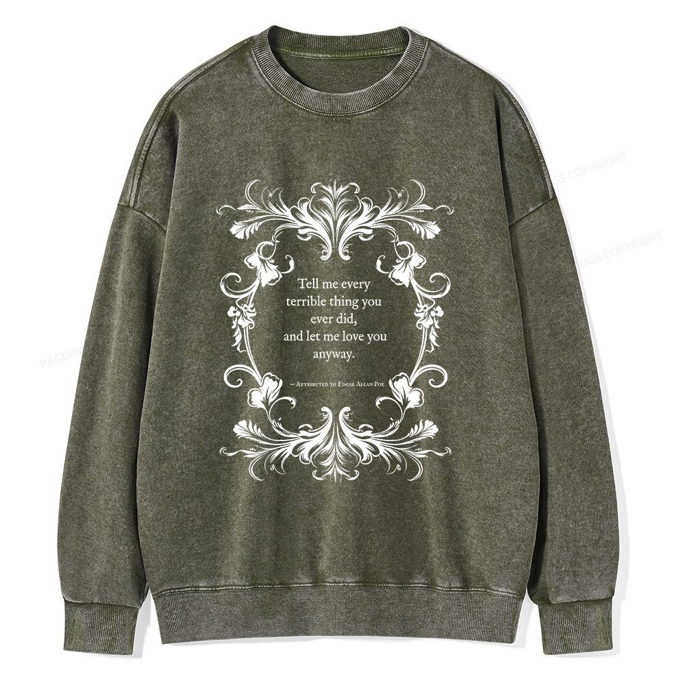 Pagewings Love Quote Unisex Washed Sweatshirt