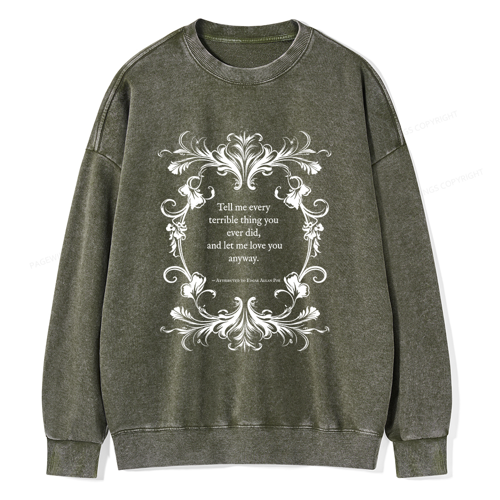 Pagewings Love Quote Unisex Washed Sweatshirt