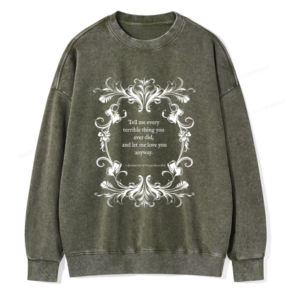 Pagewings Love Quote Unisex Washed Sweatshirt
