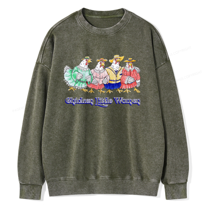 Pagewings Chicken Unisex Washed Sweatshirt