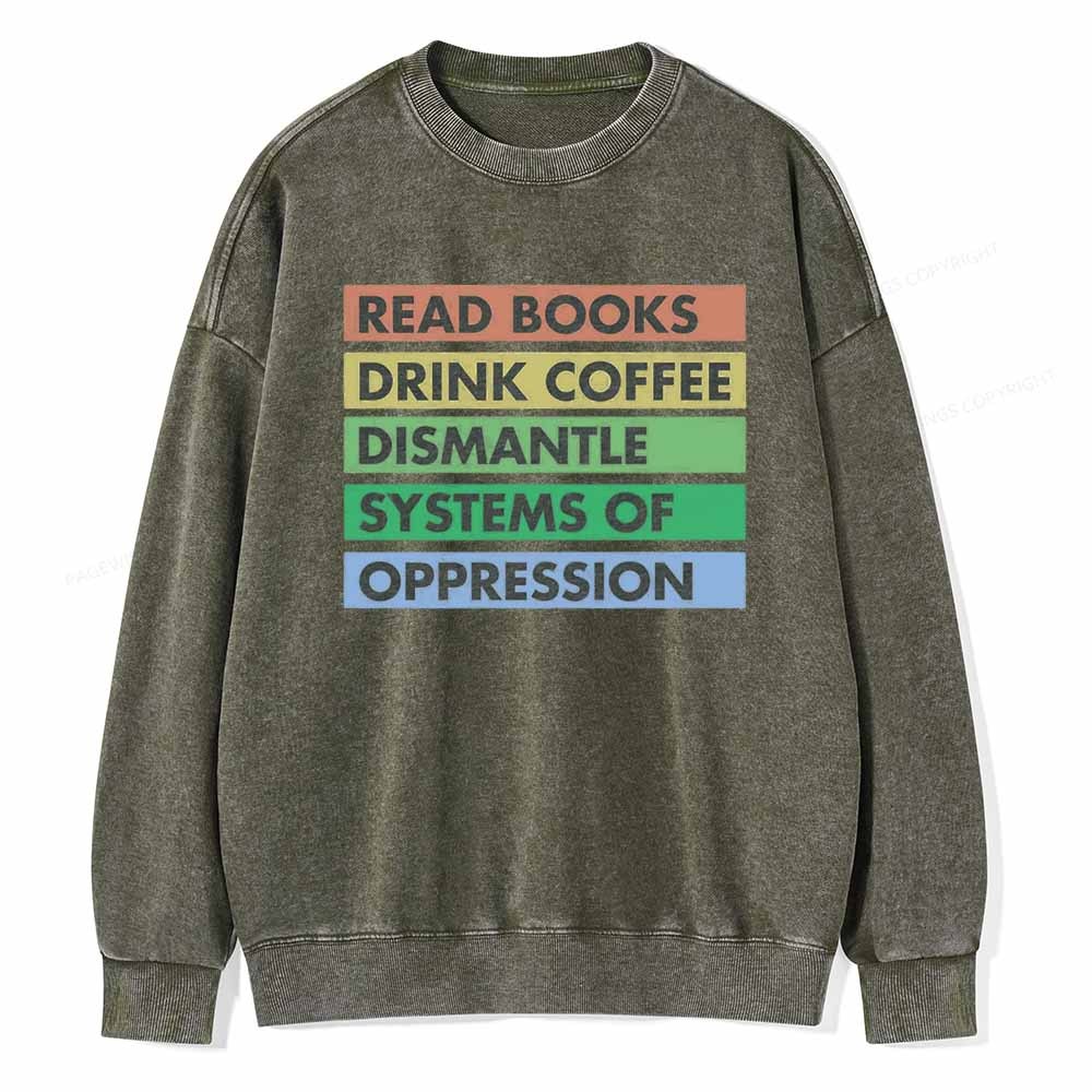 Pagewings Read Books T-Shirt Unisex Washed Sweatshirt
