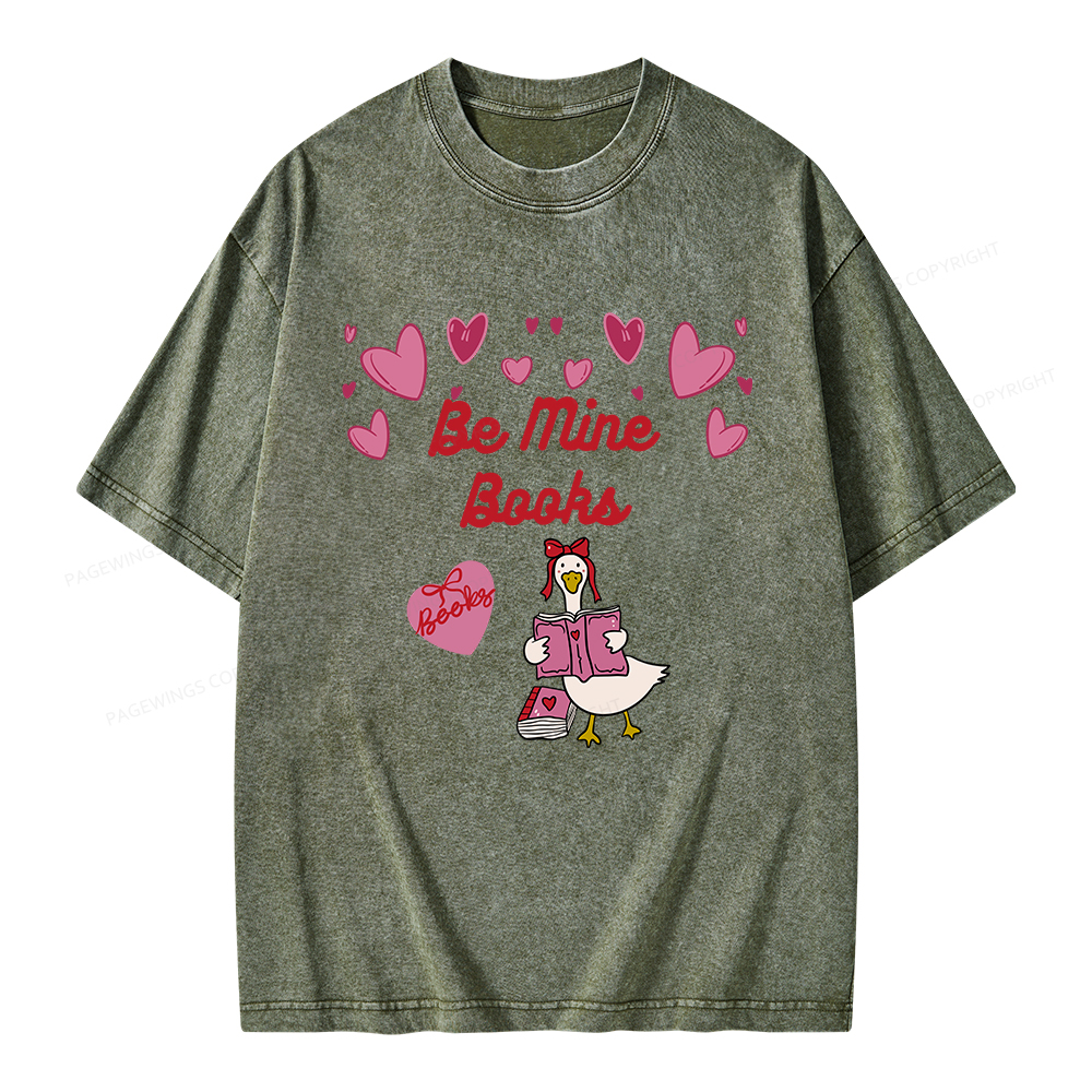 Pagewings Be Mine Books Unisex Washed T-shirt
