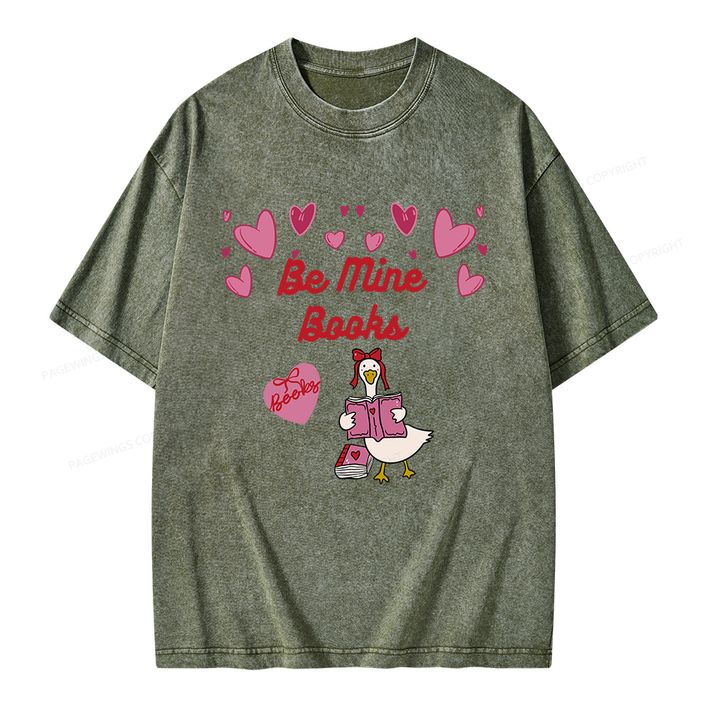 Pagewings Be Mine Books Unisex Washed T-shirt