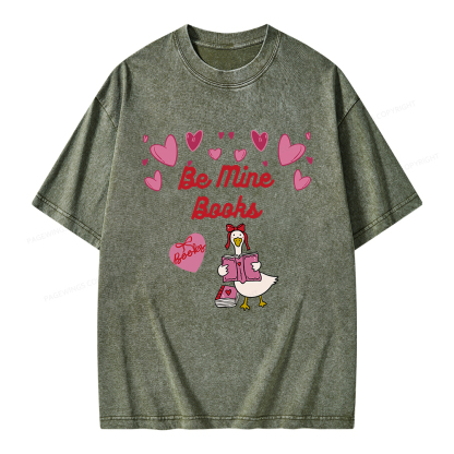 Pagewings Be Mine Books Unisex Washed T-shirt