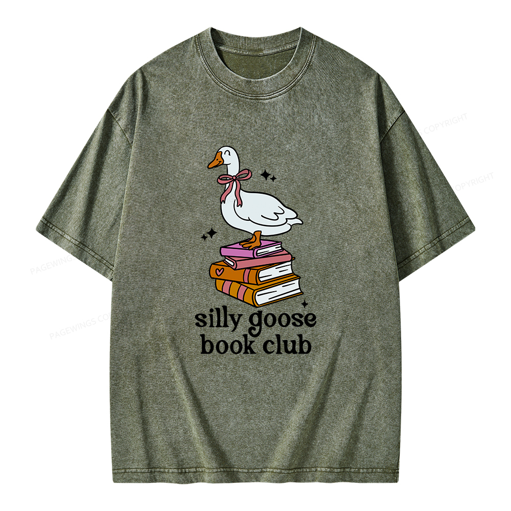 Pagewings Silly Goose Book Club Unisex Washed T-shirt