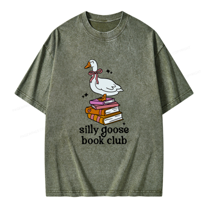 Pagewings Silly Goose Book Club Unisex Washed T-shirt