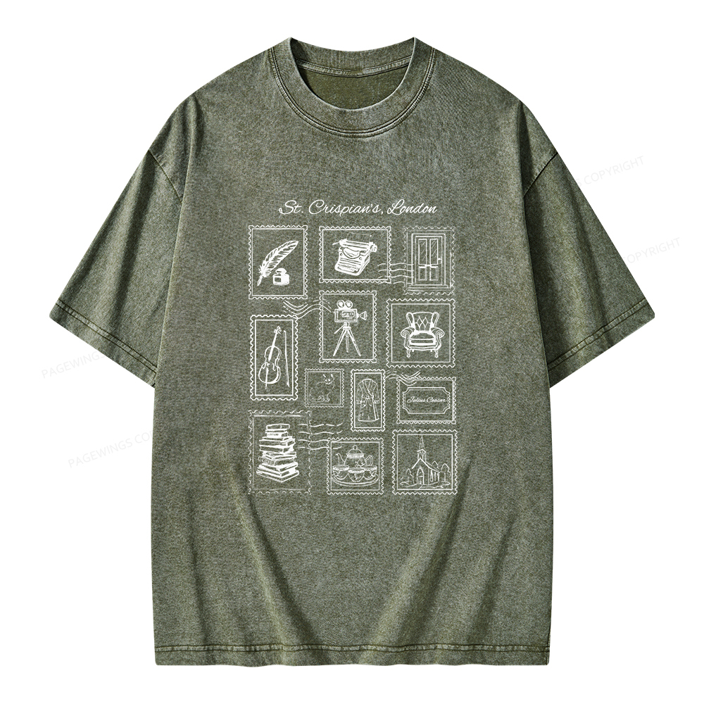 Pagewings Crispian's Stamp Unisex Washed T-shirt
