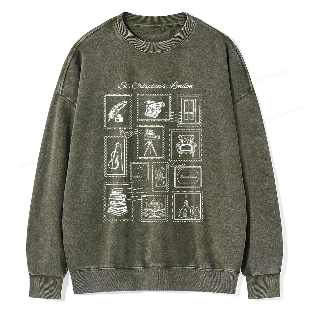 Pagewings Crispian's Stamp Unisex Washed Sweatshirt