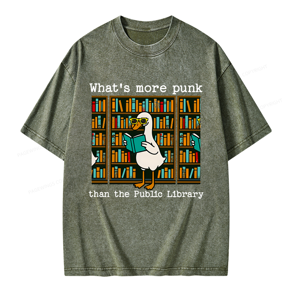 Pagewings What’s More Punk Than the Public Library Unisex Washed T-shirt