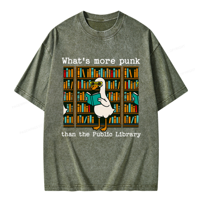 Pagewings What’s More Punk Than the Public Library Unisex Washed T-shirt