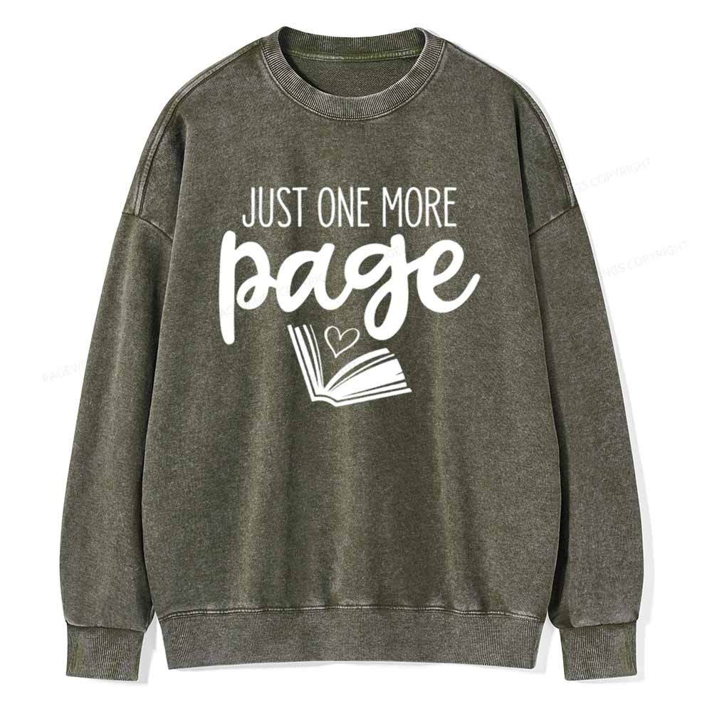 Pagewings Just One More Page Unisex Tee Unisex Washed Sweatshirt