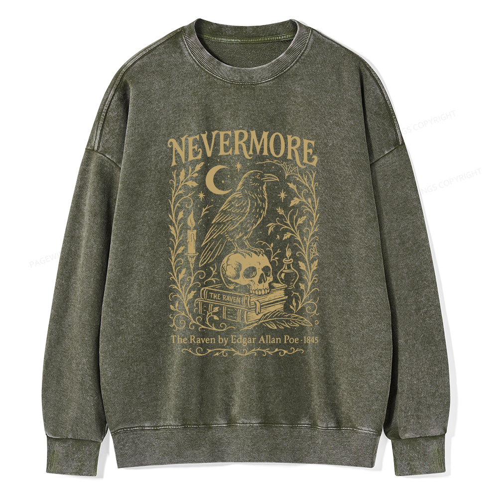 Pagewings Nevermore Unisex Washed Sweatshirt