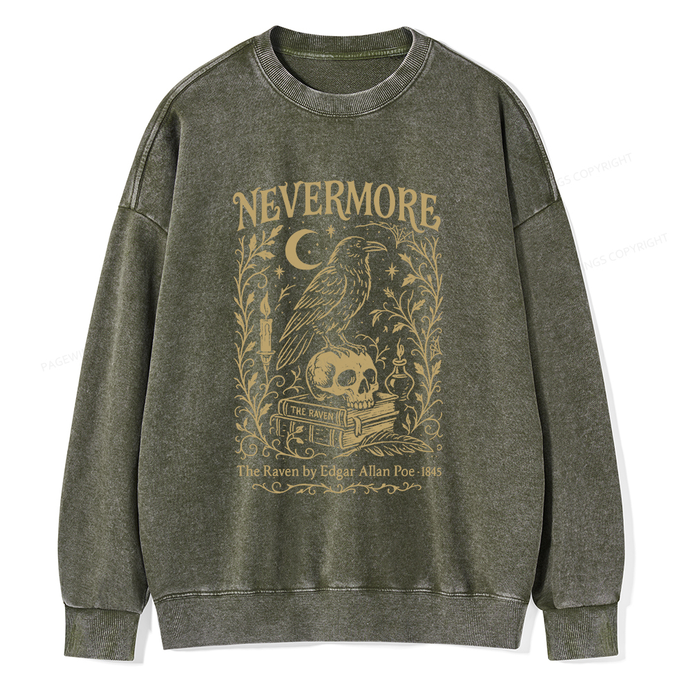Pagewings Nevermore Unisex Washed Sweatshirt
