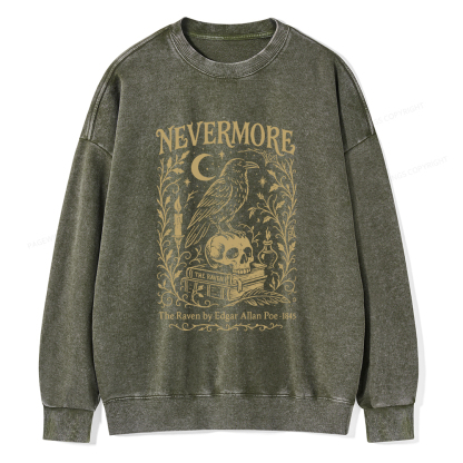 Pagewings Nevermore Unisex Washed Sweatshirt