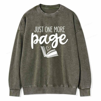 Pagewings Just One More Page Unisex Tee Unisex Washed Sweatshirt