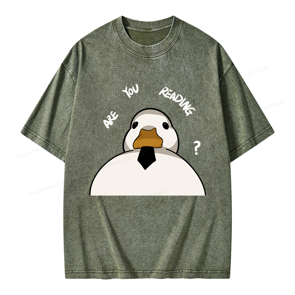 Pagewings Are You Reading Unisex Washed T-shirt