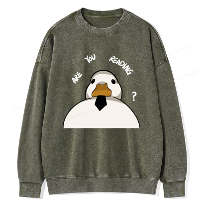 Pagewings Are You Reading Unisex Washed Sweatshirt