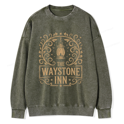 Pagewings The Waystone Inn Unisex Washed Sweatshirt