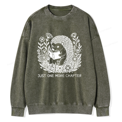 Pagewings Just One More Chapter Unisex Washed Sweatshirt