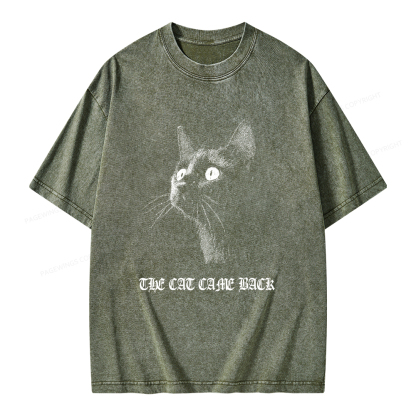 Pagewings The Cat Came Back Unisex Washed T-shirt