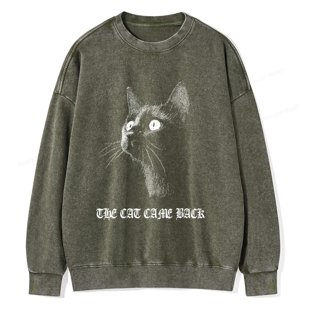 Pagewings The Cat Came Back Unisex Washed Sweatshirt