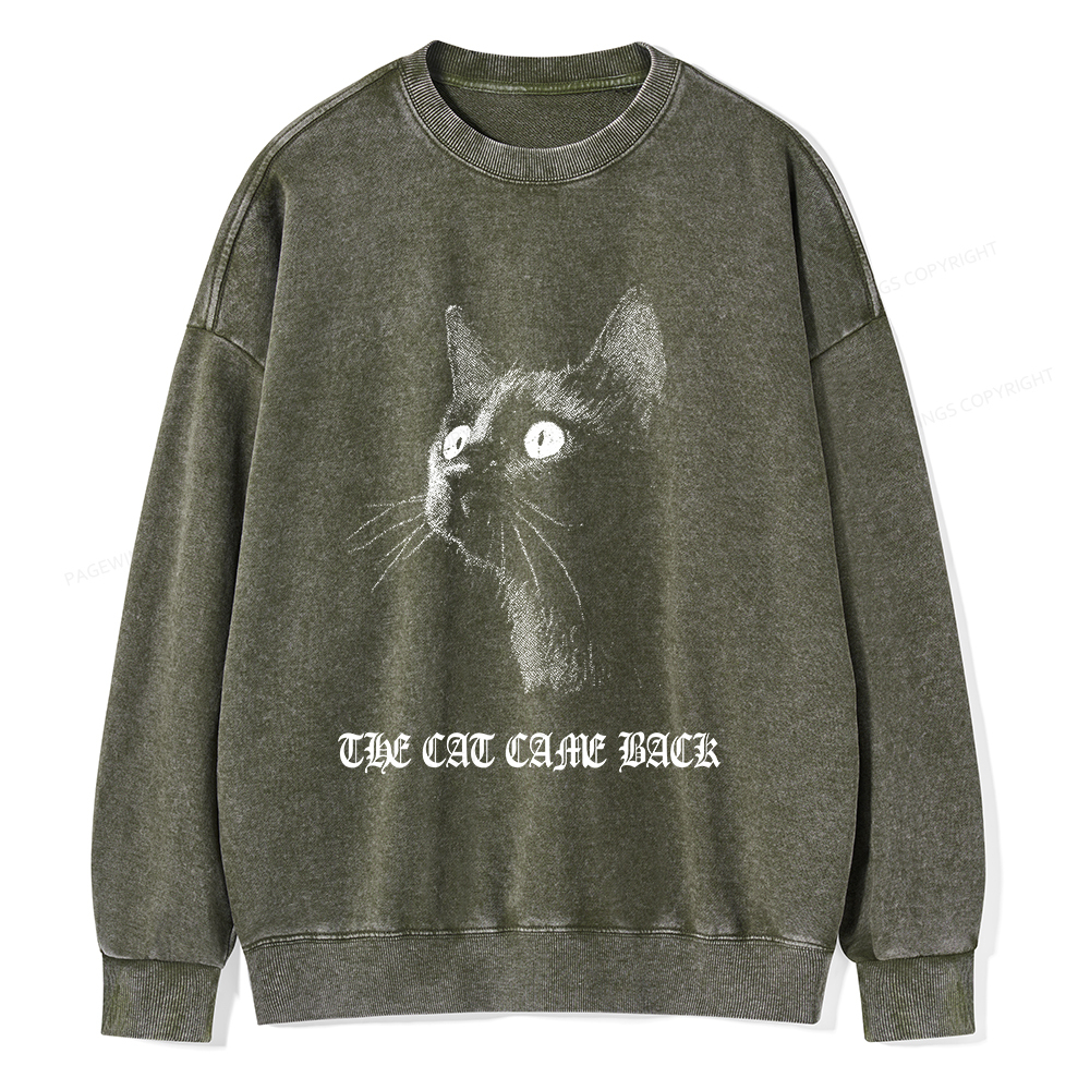Pagewings The Cat Came Back Unisex Washed Sweatshirt
