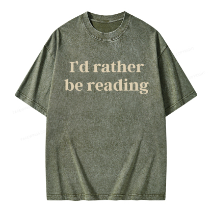 Pagewings I'd Rather Be Reading Unisex Washed T-shirt