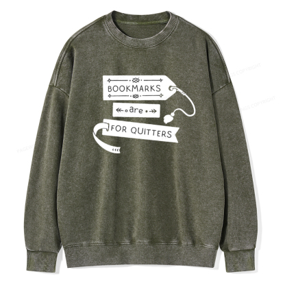 Pagewings Bookmarks Are For Quitters Unisex Tee Unisex Washed Sweatshirt