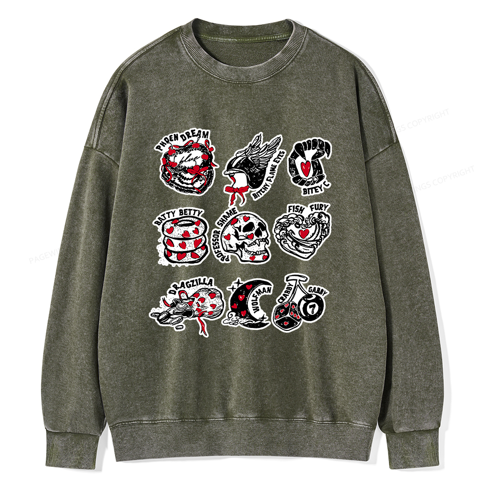 Pagewings Fantasy Bookish Unisex Washed Sweatshirt